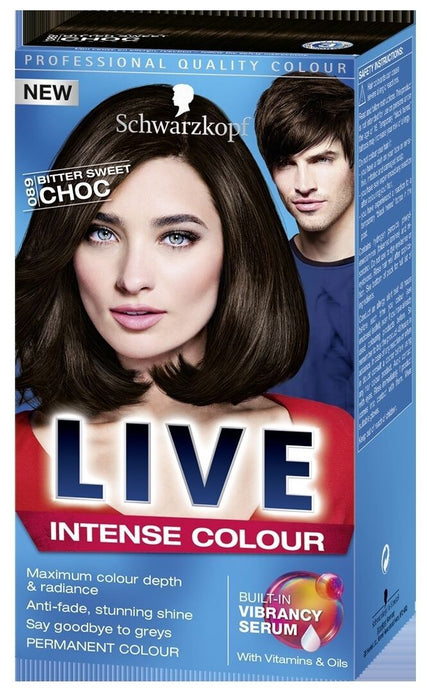 Schwarzkopf LIVE Intense 089 Bitter Sweet Chocolate Permanent Hair Colour Dye x1