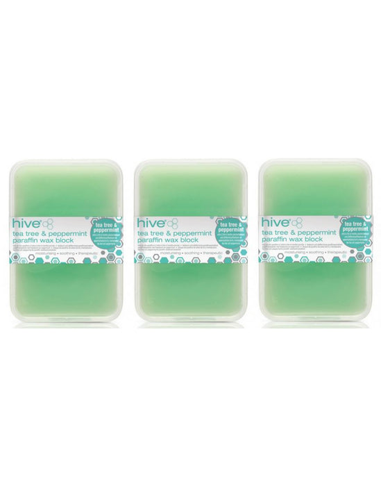 Hive Of Beauty 3 For 2 Waxing Tea Tree & Peppermint Wax Block - 450g