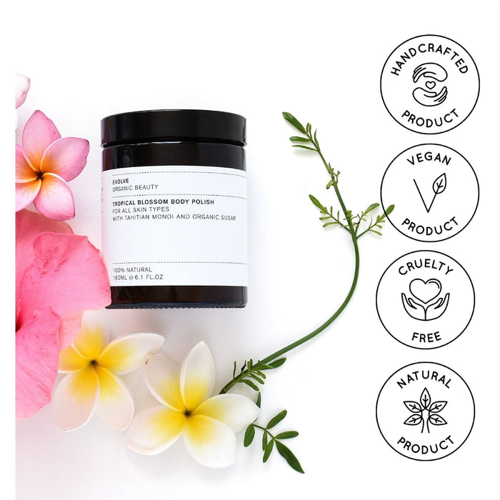 Evolve Beauty Organic Tropical Blossom Body Polish Exfoliating Scrub