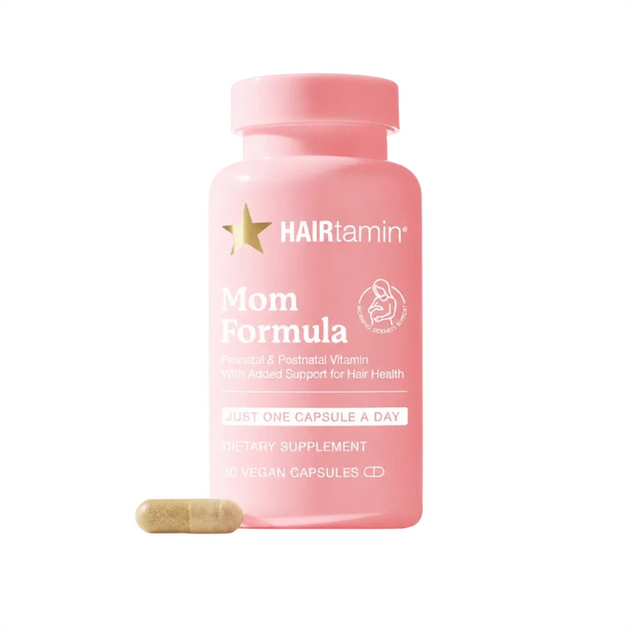 HAIRtamin MOM 30 Vegan Capsules Prenatal Hair Vitamins Biotin Nutrient Support Plus