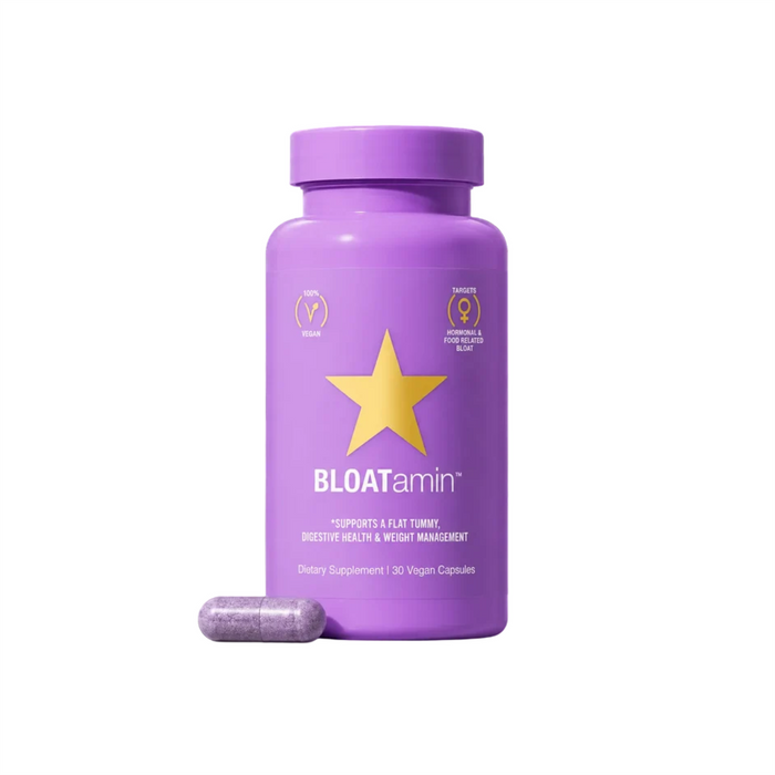 HAIRtamin BLOATamin 30 Vegan Capsules Digestive Support Bloating Relief Supplement