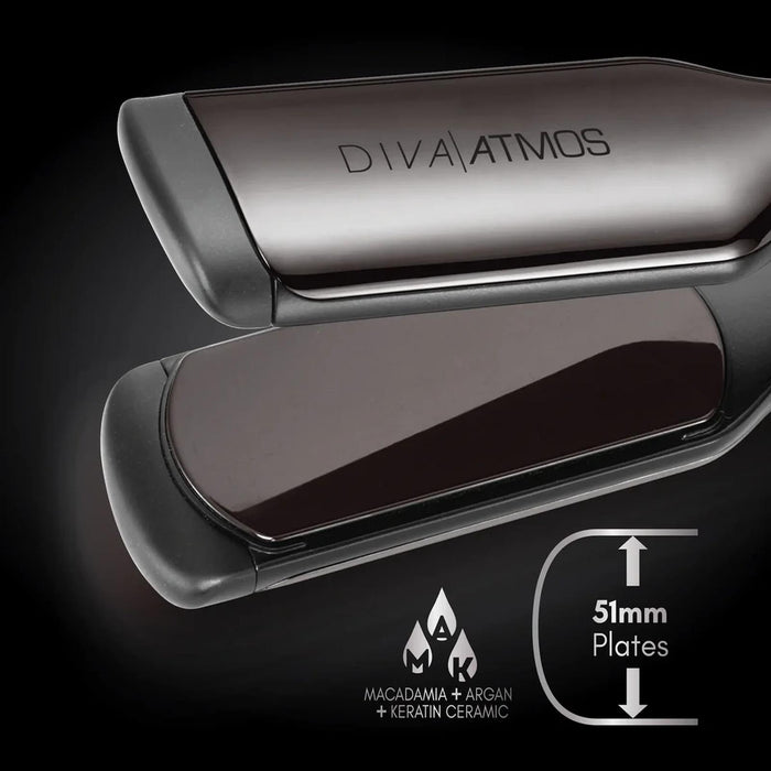 Diva Pro Styling Atmos XXL Wide Professional Hair Styler 51mm Multi-Voltage Plug