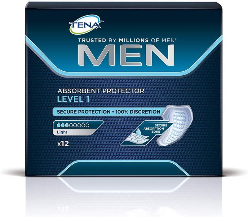 Tena Men Absorbent Protector Level 1 Incontinence Pads x 12