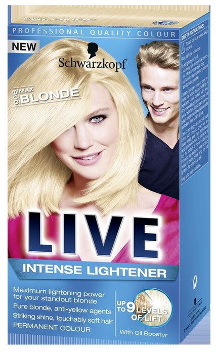 Schwarzkopf Intense Colour Lightener 00B Max Blonde Ultra Shine Hair Dye x 1