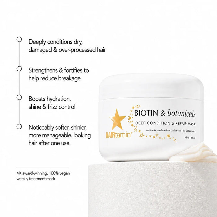 HAIRtamin Biotin & Botanicals Hair Mask 236ml Deep Conditioning Repair Treatment