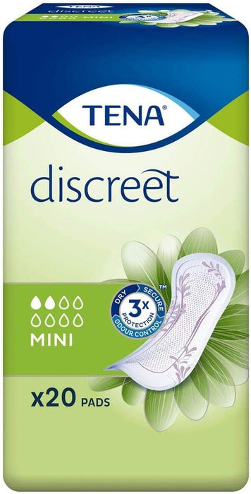 Tena Discreet Mini Incontinence Pads With Odour Control - Pack of 20