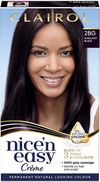 Clairol Nice n Easy Creme Permanent Hair Dye - Burgundy Black 2BG