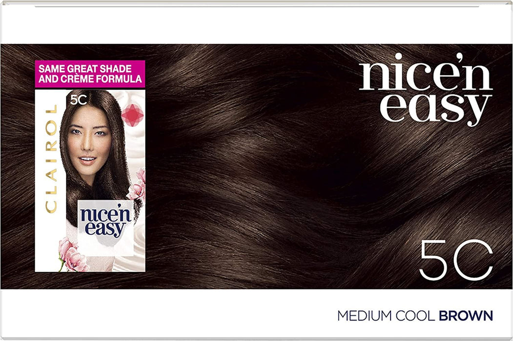 Clairol Nice n Easy Permanent Hair Dye Medium Cool Brown 5C