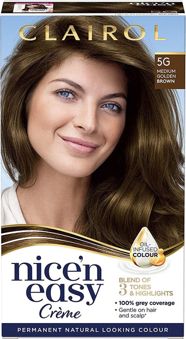 Clairol Nice n Easy Permanent Hair Dye Medium Golden Brown 5G