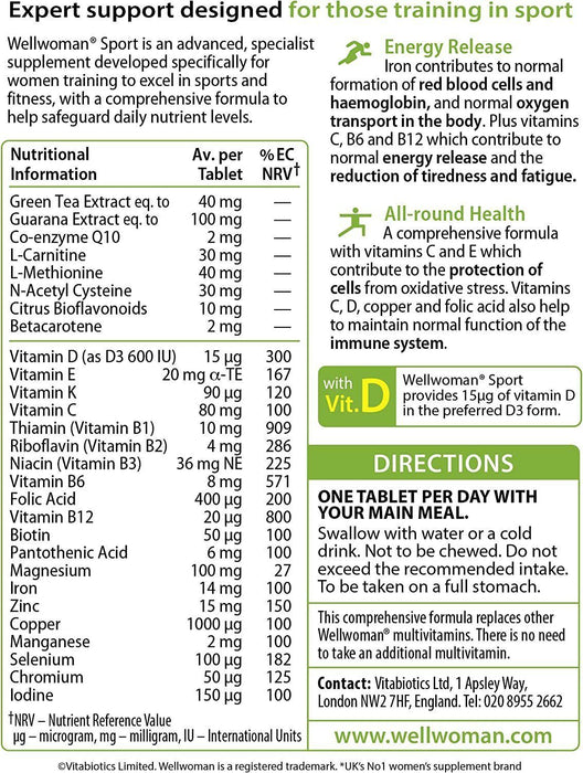 VITABIOTICS WELLWOMAN SPORT & FITNESS - 30 TABLETS 3for2