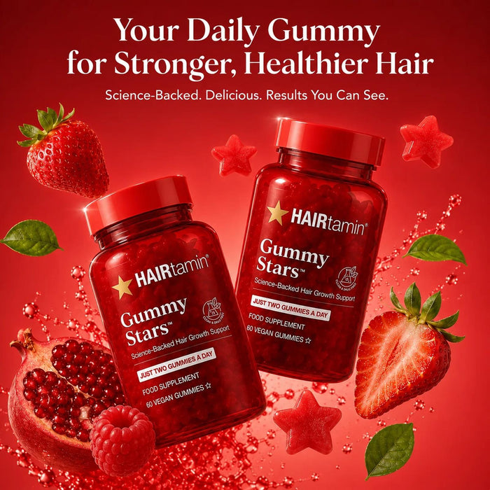 HAIRtamin Gummy Stars 60 Vegan Gummies Hair Growth Vitamins Biotin Supplement