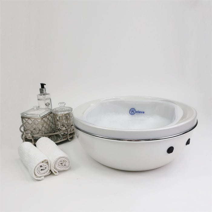 Belava Trio Foot Spa Pearl White with 20 Liners – Heated Pedicure Spa Bowl