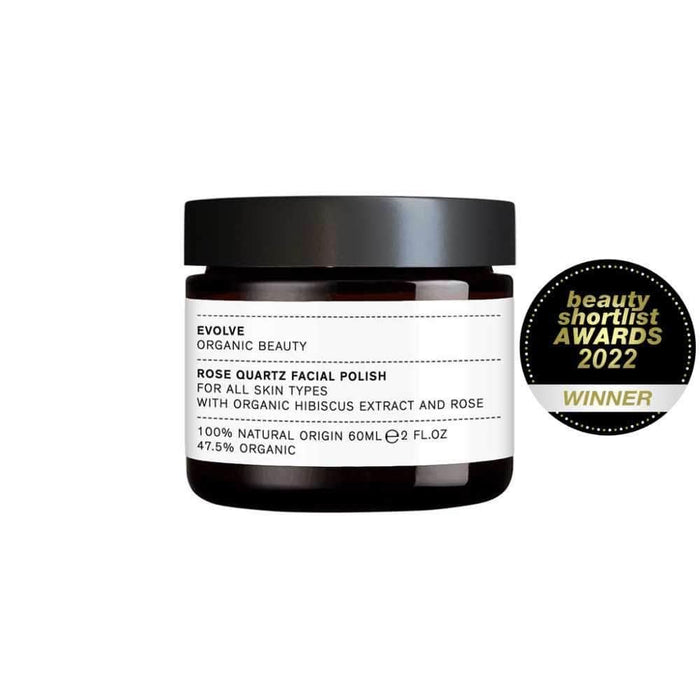 Evolve Beauty Organic Roze Quartz Facial Polish All Skin Types 60ml