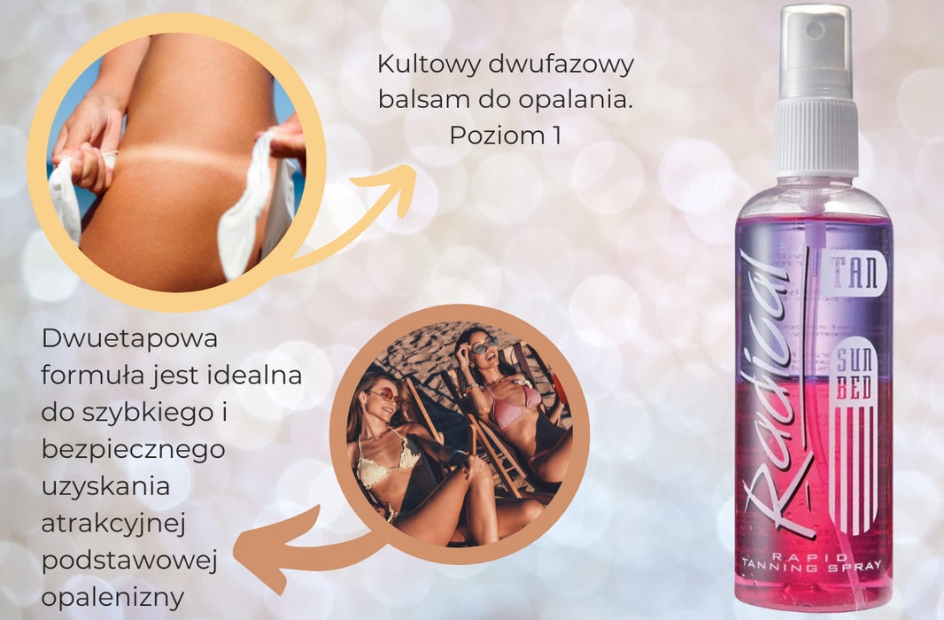 Radical For Sensitive Skin Types Tan Sun Bed Rapid Tanning Spray - 165ml