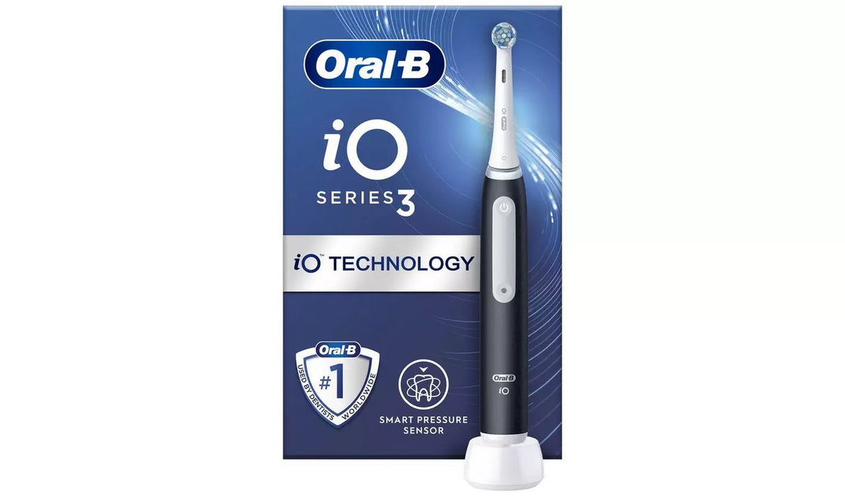 Oral-B iO 3 Electric Toothbrush With Smart Pressure Sensor - Black