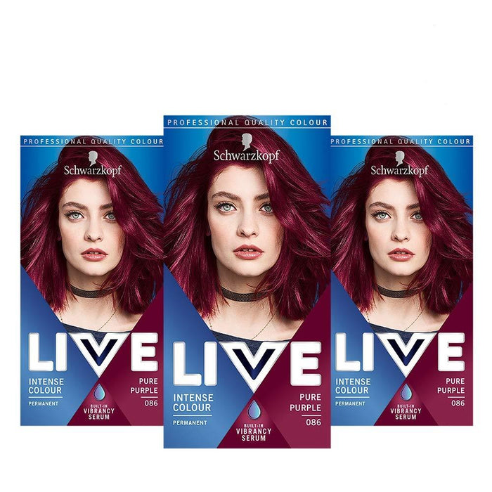Schwarzkopf Live Hair Colour 086 Pure Purple - Pack Of 3