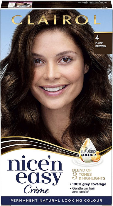 Clairol Nice n Easy Creme Permanent Hair Dye - 4 Dark Brown