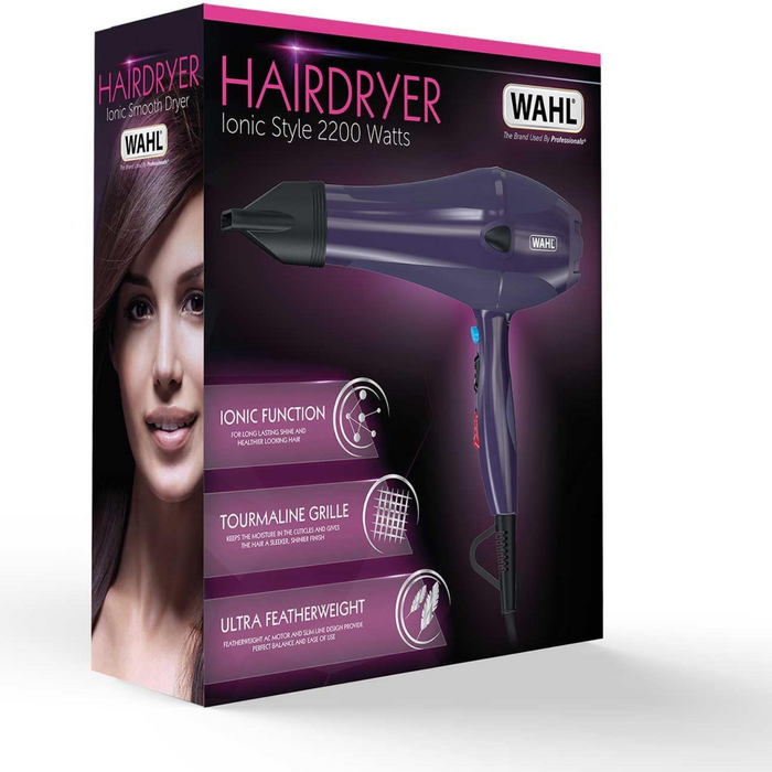 Wahl ZY145 Ionic Style Hair Dryer Purple 2200W Salon Performance Hair Dryer