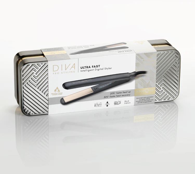 Diva Pro Ultra Fast Intelligent Digital Hair Styler Ceramic Plates - Black