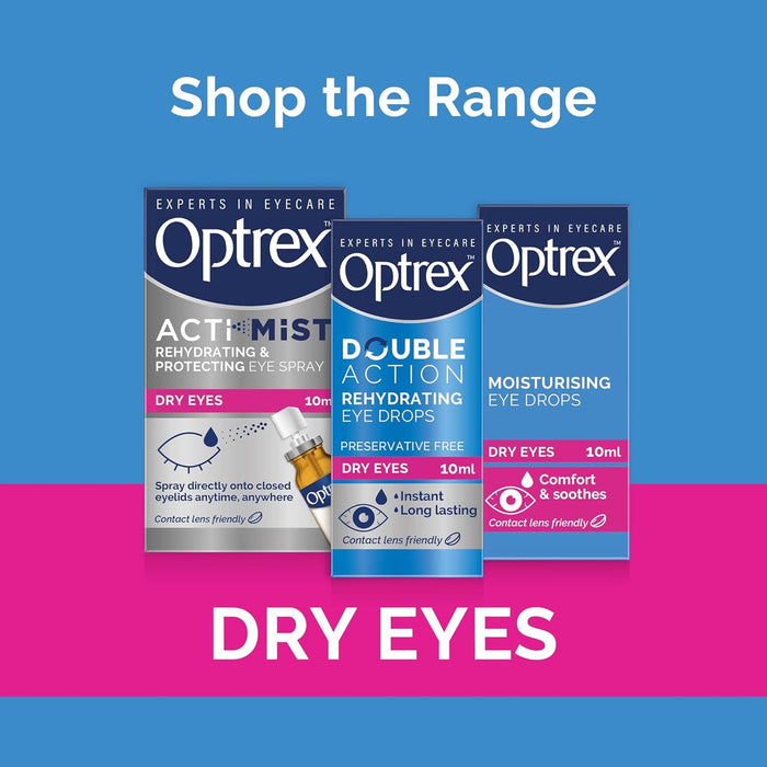 Optrex Moisturising Dry Eye Drops Soothe Hydrate & Relieve Irritated Eyes 10ml x 3