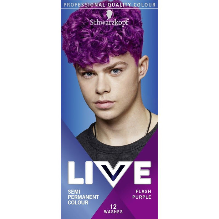 Schwarzkopf LIVE UB Mens Hair Colour Dye Flash Purple 094 - Pack of 3