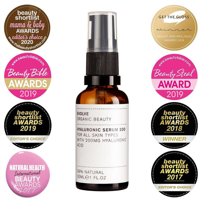 Evolve Beauty Organic Hyaluronic Serum Anti-Aging Wrinkles 30ml