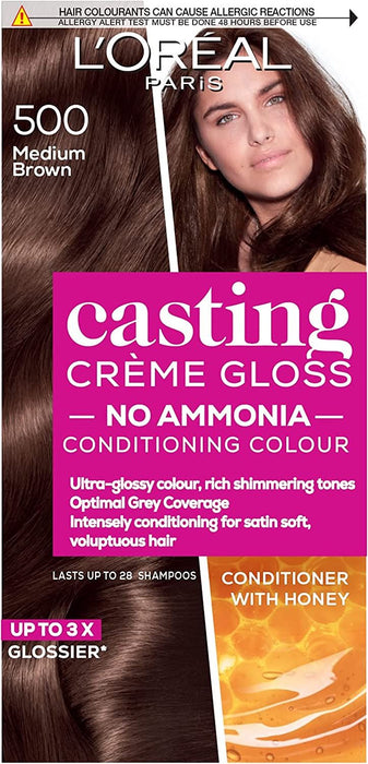 L'Oreal Casting Creme Gloss Semi-Permanent Hair Colour Dye - 500 Medium Brown