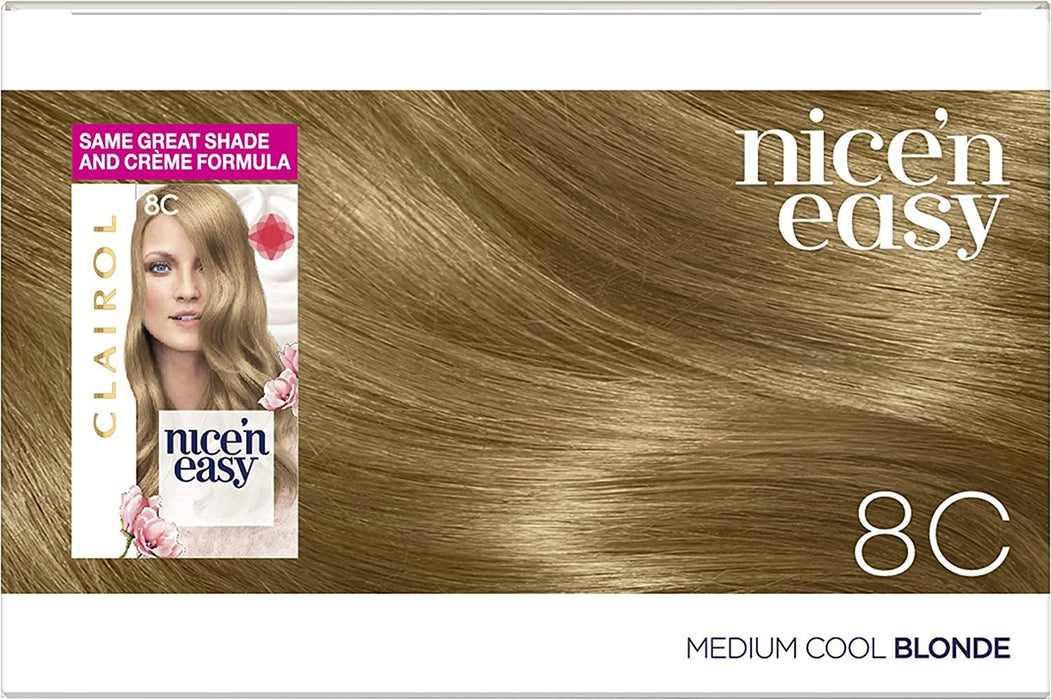 Clairol Nice n Easy Permanent Hair Dye Medium Cool Blonde 8C