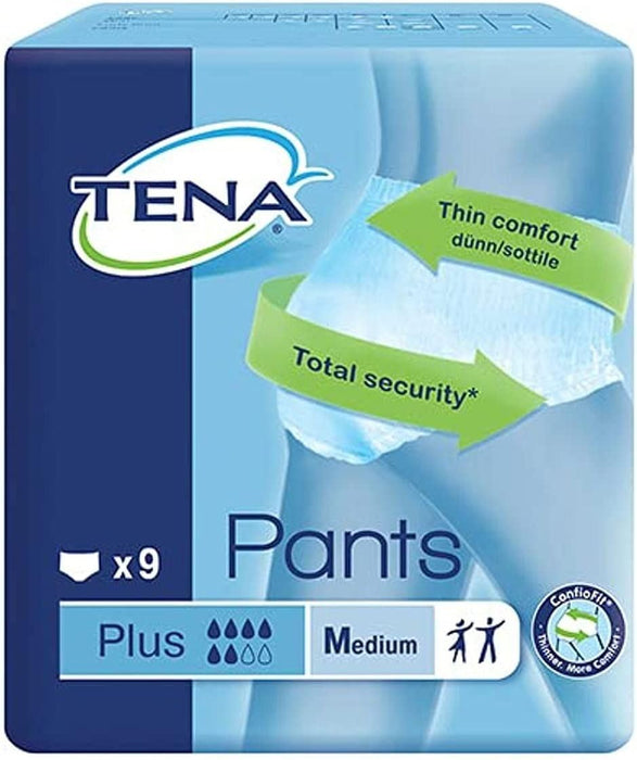 Tena Incontinence Pants Plus With Odour Neutraliser - Medium Pack of 9
