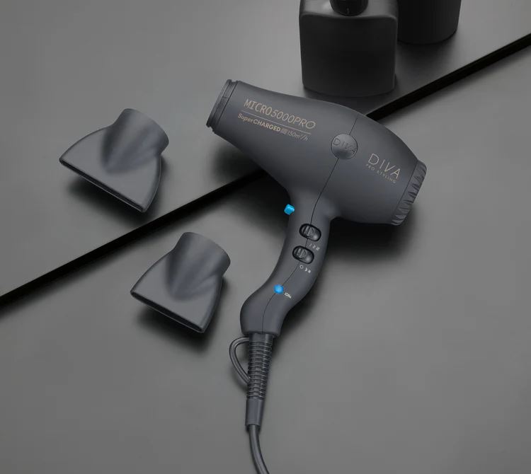 Diva Pro Micro 5000 Hair Dryer Compact High Torque 2000W