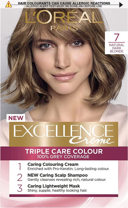 L'Oreal Excellence CremePermanent Hair Colour Dye - 7 Dark Blonde
