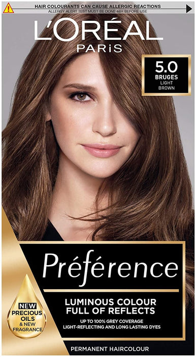 L'Oreal Preference Infinia Natural Hair Colour Dye - 5 Palma Light Brown