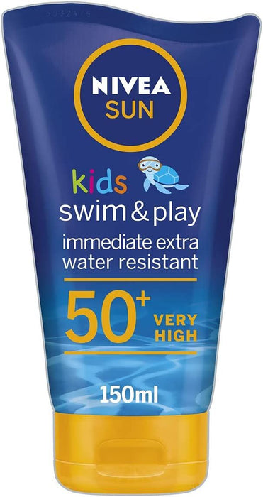 Nivea Sun Kids Swim SPF 50+ Water Resistant Sun Lotion For Sensitive Skin 150ml
