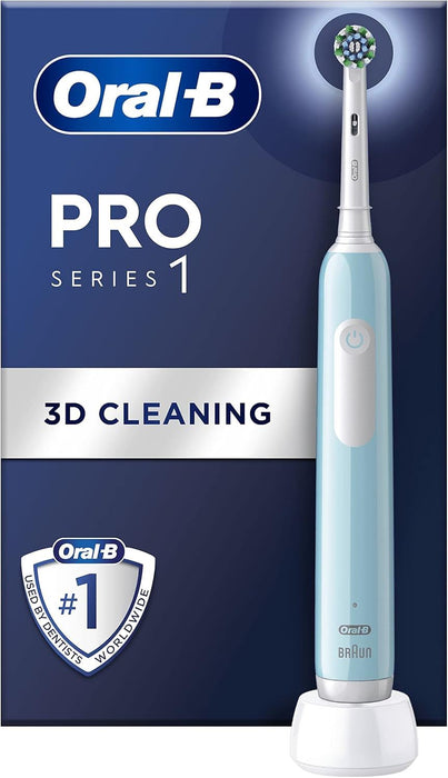 Oral B Pro 1 Electric Toothbrush Gentle 3D Cleaning 2 Minutes Brushing Time Blue