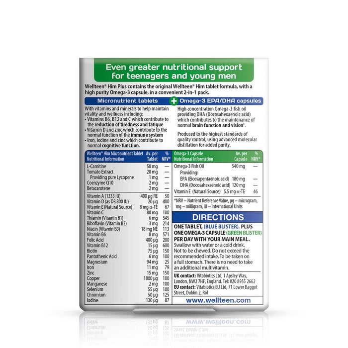 Vitabiotics Wellteen Him Plus 28 Tabs/28 Caps