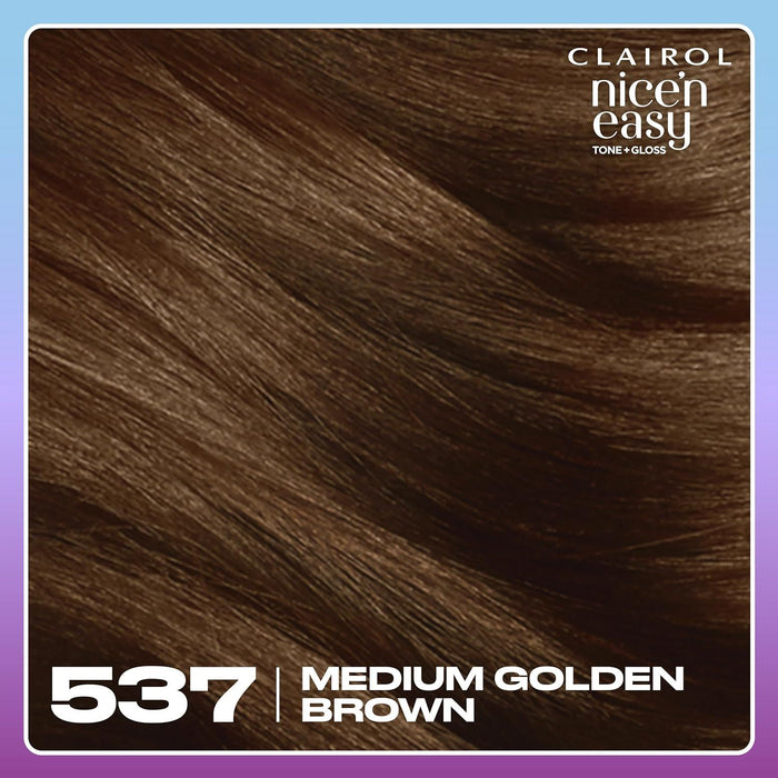 Clairol Nice’n Easy Tone + Gloss 537/78 Medium Golden Brown Hair Colour & Gloss