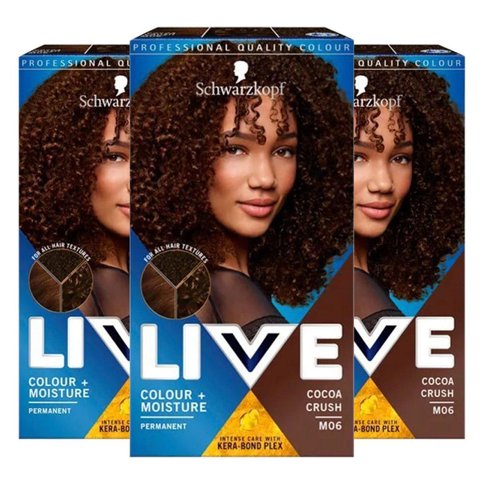 Schwarzkopf Live Hiar Colour + Moisture M06 Cocoa Crush - Pack Of 3