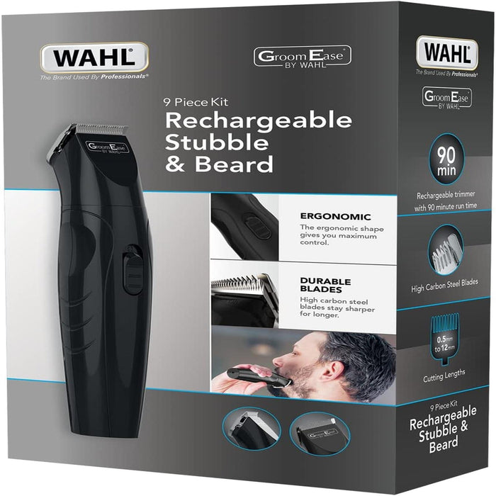 Wahl GroomEase Rechargeable Beard Trimmer for Stubble Cordless Grooming Kit