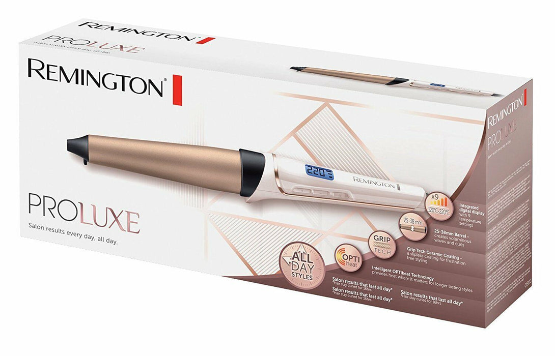 Remington CI9132 Proluxe Rose Gold Hair Curling Tong 25-38mm Barrel