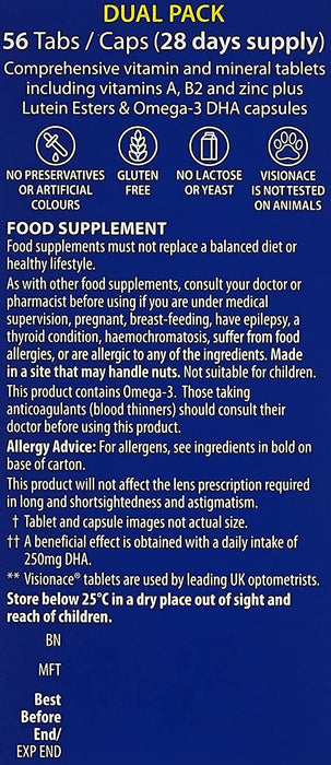 VITABIOTICS VISIONACE PLUS - 56 TABLETS/CAPSULES 3for2