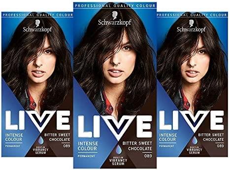 Schwarzkopf Live Hair Colour 089 Bittersweet Chocolate - Pack Of 3