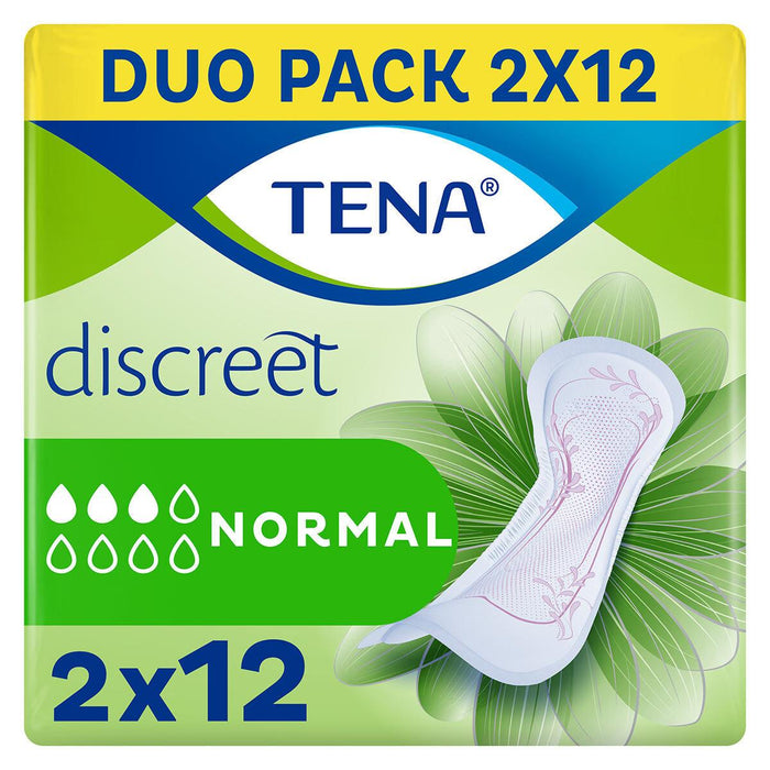 Tena Lady Discreet Incontinence Pads Normal - Duo Pack 12 x2