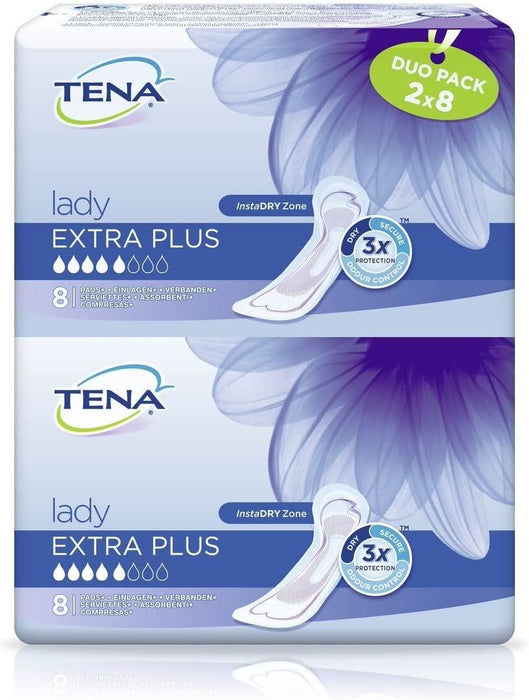 Tena Lady Extra Plus Incontinence Pads With Odour Control - Pack of 16