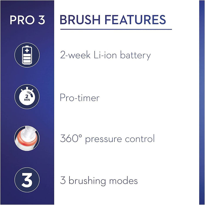 Oral B Pro 3 3900 Duo Electric Toothbrushes Set Visible Pressure Sensor