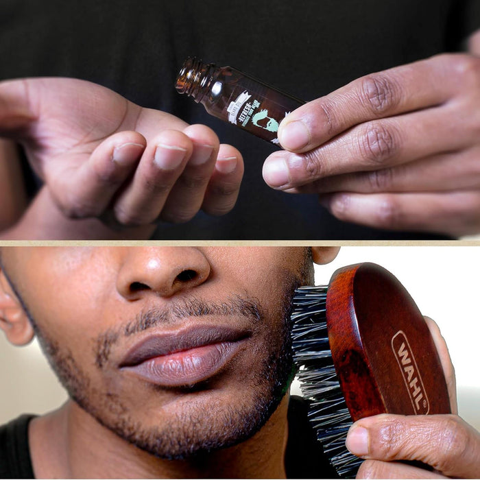 Wahl 9893-800 Rechargeable Beard Grooming Kit Trimmer Brush & Beard Oil Set