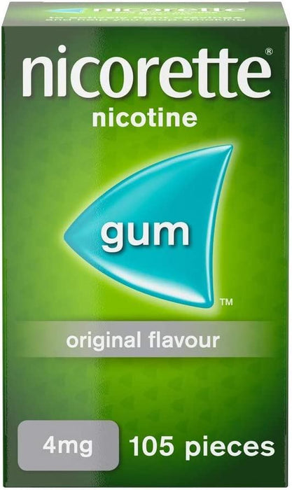 Nicorette Original 4 mg Gum Nicotine 105 Pieces - Quit Smoking Aid