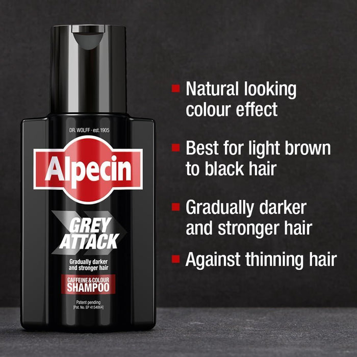 Alpecin Grey Attack Caffeine & Colour Shampoo – Gradually Darker 200ml x 3