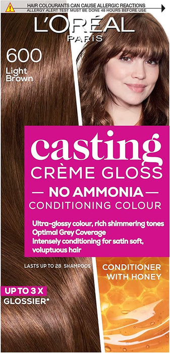 L'Oreal Casting Creme Gloss Semi-Permanent Hair Colour Dye - 600 Light Brown