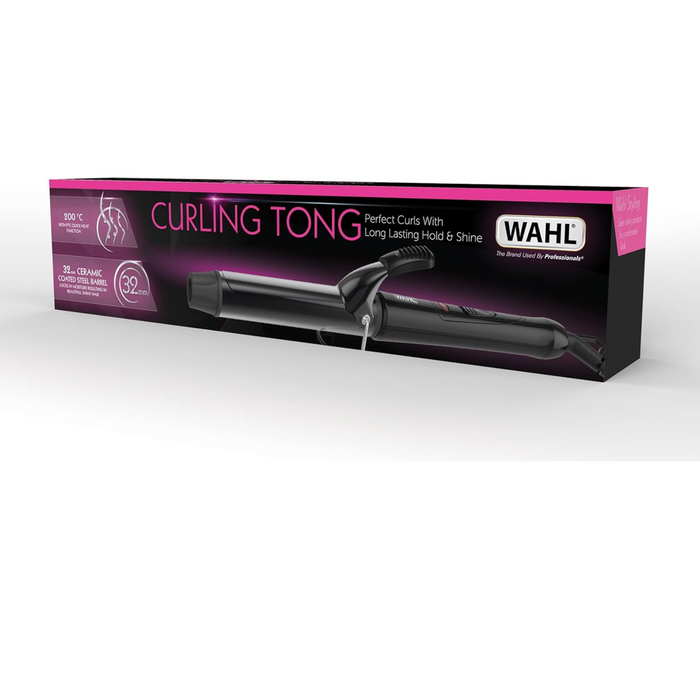 Wahl ZX914 Pro Shine 32mm Curling Tong Ceramic Hair Curler for Defined Curls