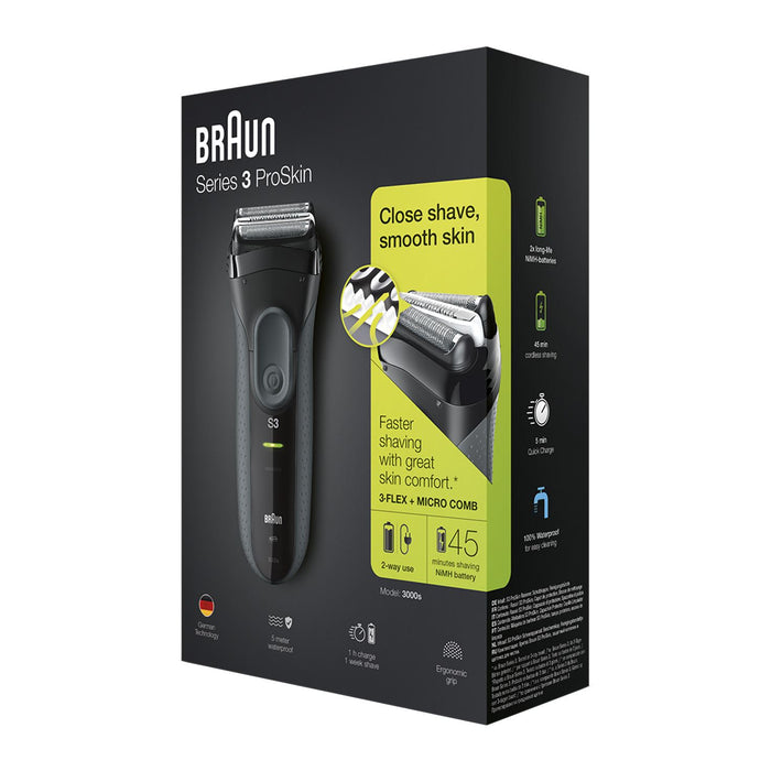 Braun Series 3 Proskin 3000s Foil Shaver Waterproof Rechargeable